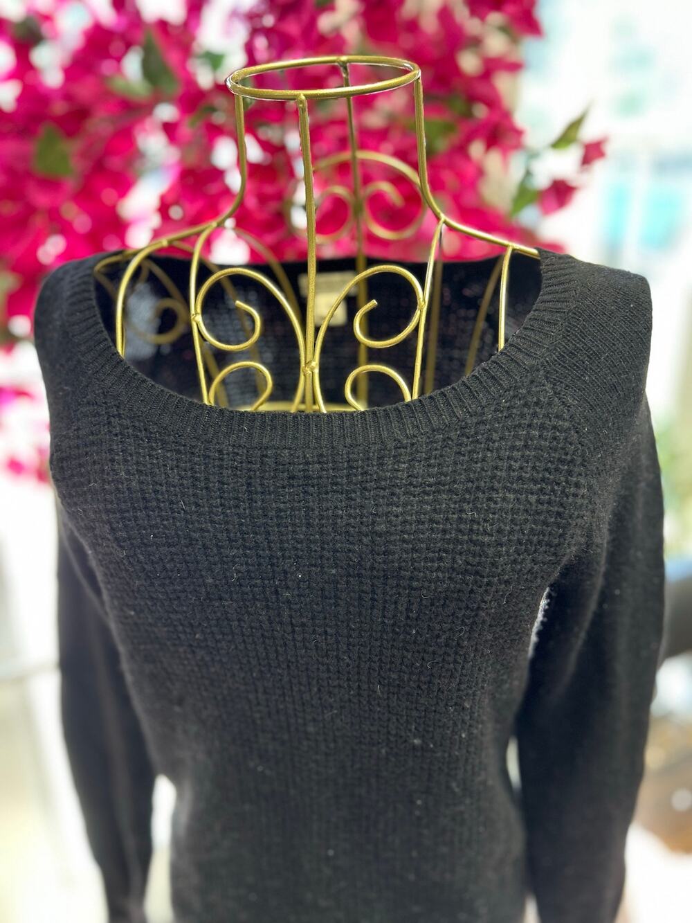 J. Crew Women's Black Waffle Style Sweater Size Small